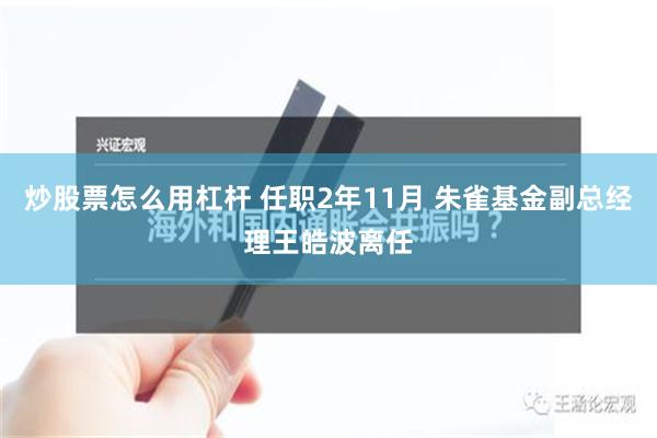 炒股票怎么用杠杆 任职2年11月 朱雀基金副总经理王皓波离任