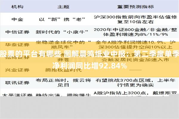 股票的平台有哪些 图解晨鸣纸业中报：第二季度单季净利润同比增92.84%