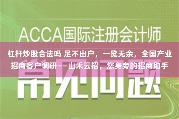 杠杆炒股合法吗 足不出户，一览无余，全国产业招商客户调研——山禾云招，您身旁的招商助手